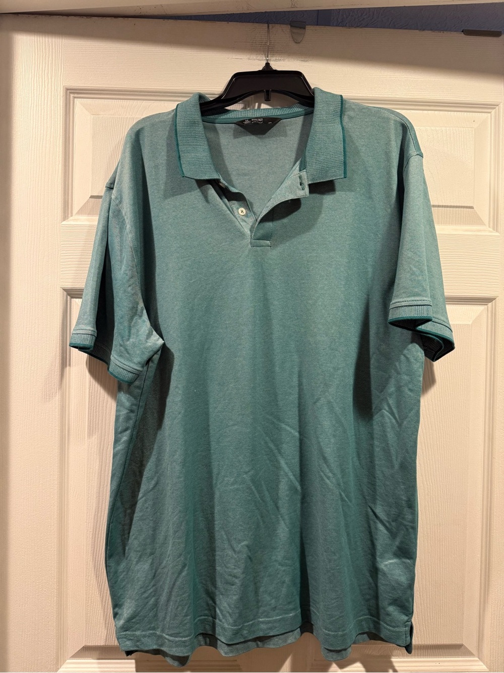 Classic Short-Sleeve Polo in Teal Green. Size XXL